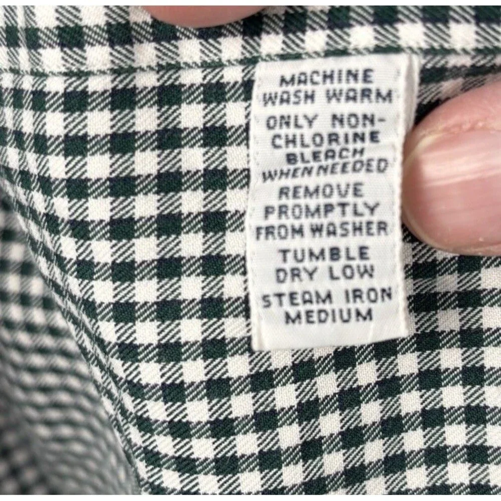 Ralph Lauren Golf Button Shirt Green Gingham Plaid Blue Pony Crest XL Tilden LS